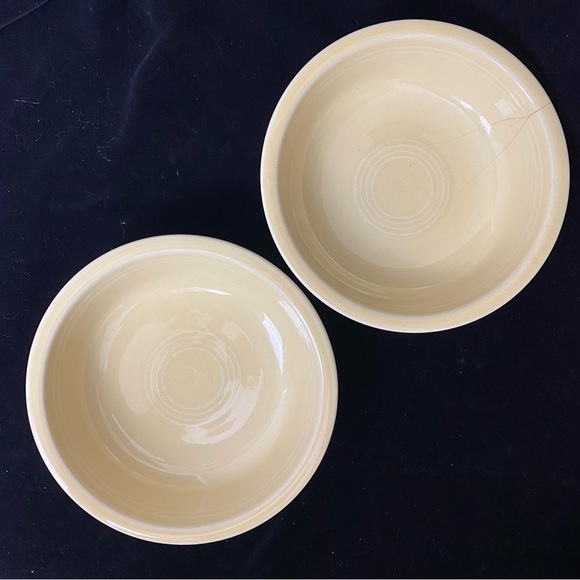 Vintage HLC Fiestaware Pale Yellow 7” Cereal/Soup Bowl Made in USA - Picture 13 of 13